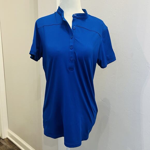 Under Armour Tops - Women Under Armour HeatGear Women Polo Blue Golf Charity Embroidered Tournament